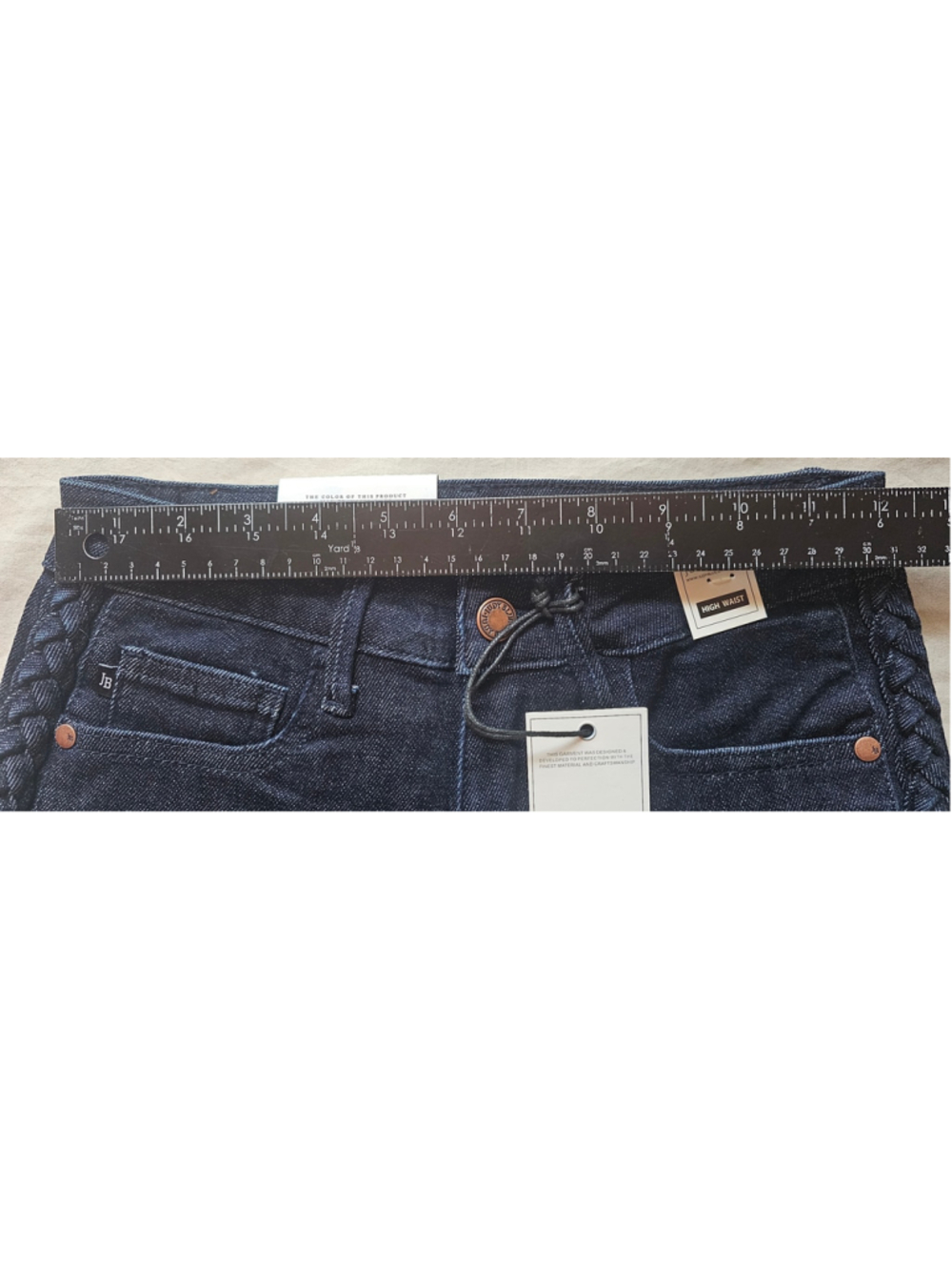 Women's Judy Blue Wide Leg Jeans Size 1 Dark Blue Braided Detail - Picture 3 of 7